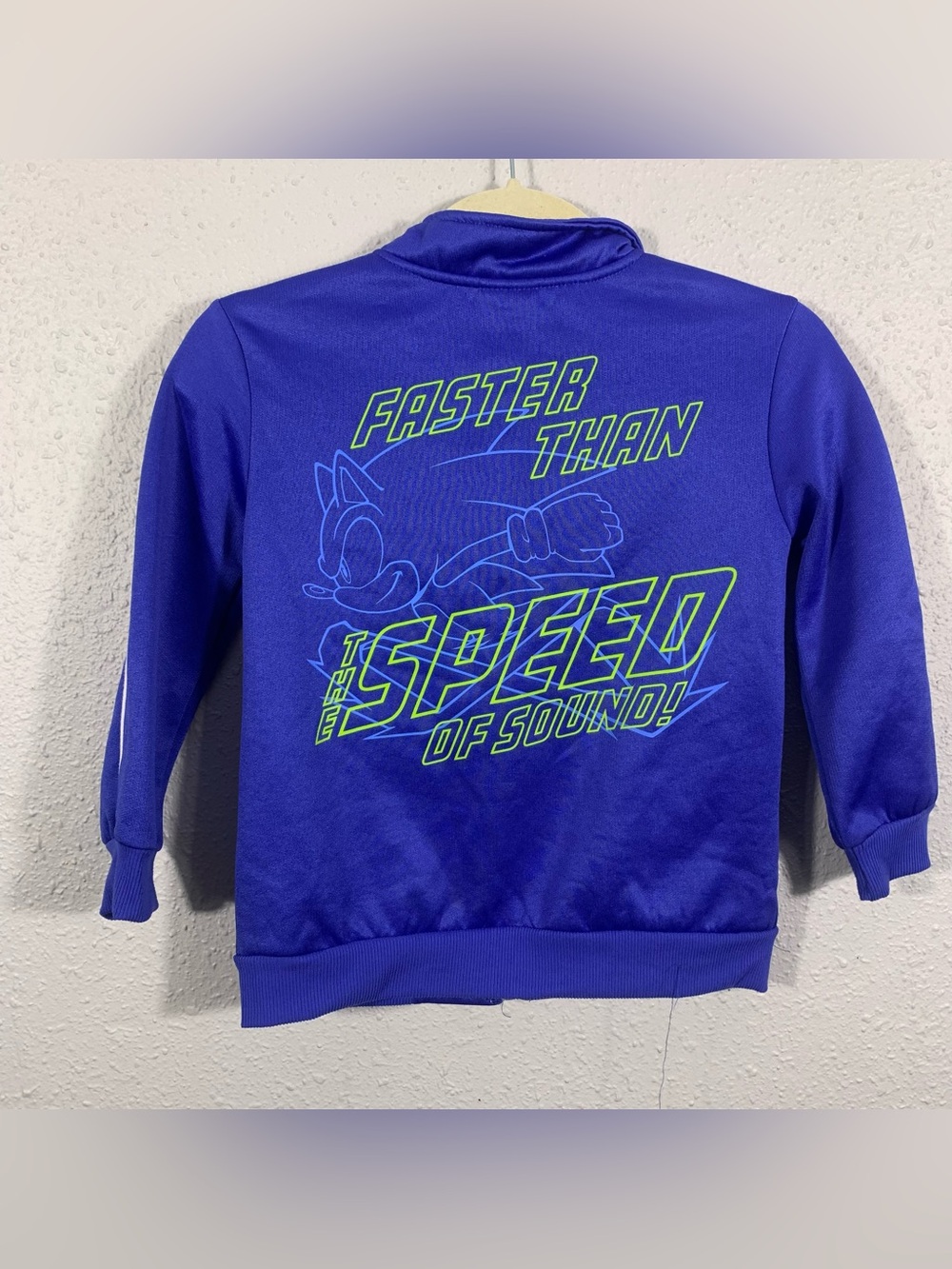Sonic the Hedgehog Royal Blue Full Zip Print NWOT Jacket size S 6/7